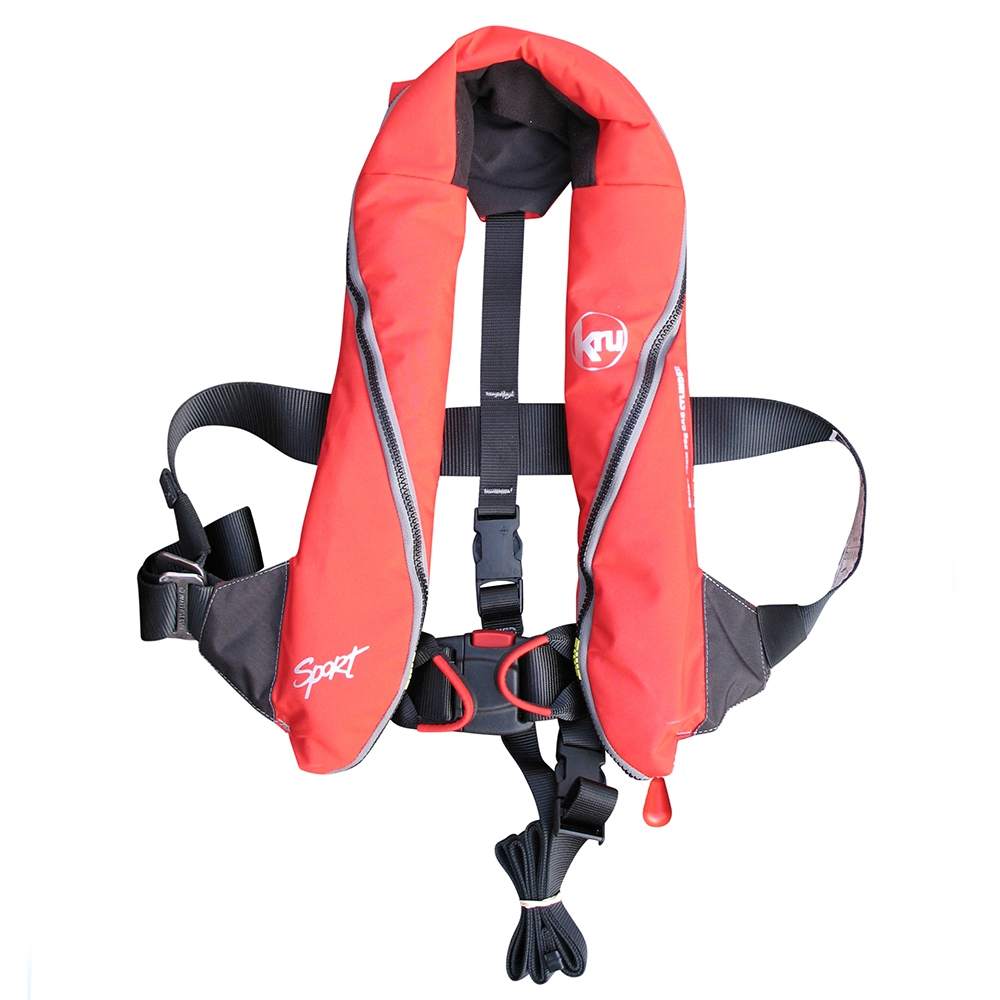 Kru Sport 185 Lifejacket Auto/Harness - Red/Black