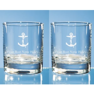 Force 4 Pair of Personalised Anchor Motif Tumblers