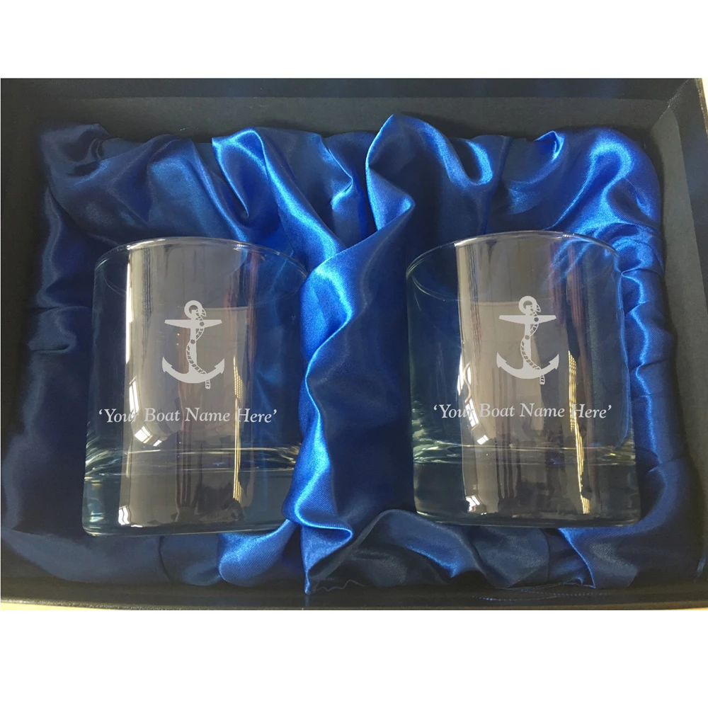 Pair of Personalised Anchor Motif Tumblers