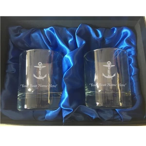 Force 4 Pair of Personalised Anchor Motif Tumblers