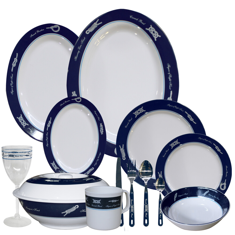 Sea-Knot 6 Setting Melamine Tableware Set