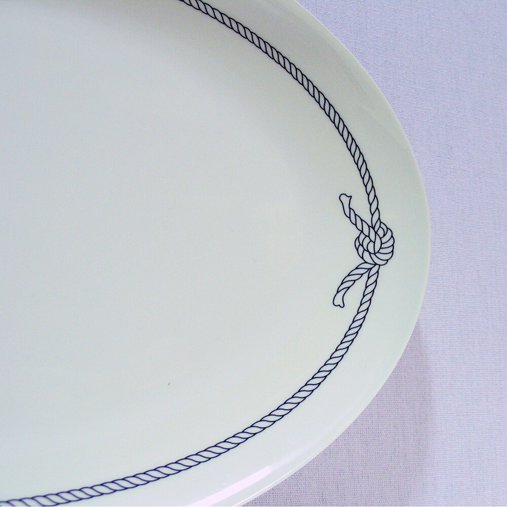 Blue Rope Melamine Oval Dish