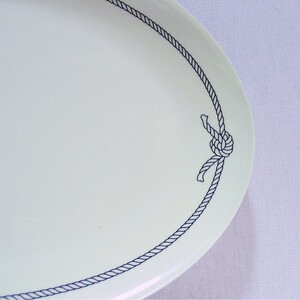 Blue Rope Melamine Oval Dish