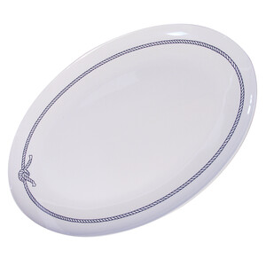 Blue Rope Melamine Oval Dish