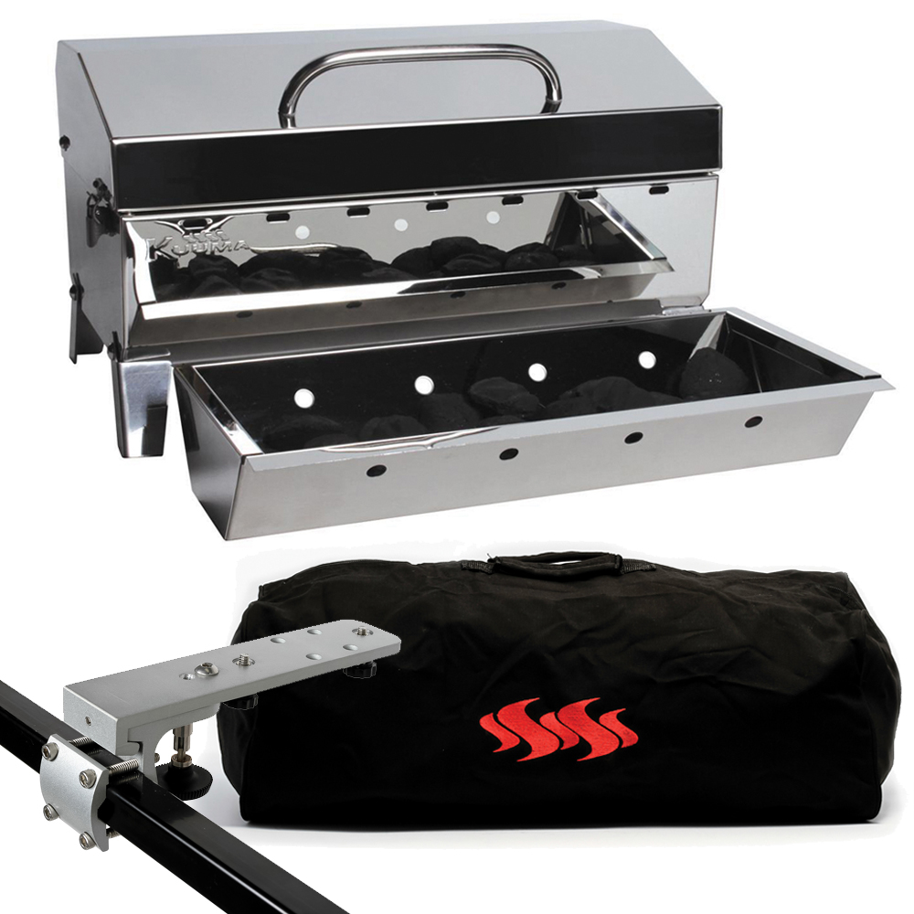 160 Portable Charcoal Barbecue with Rail Mount and Storage Bag