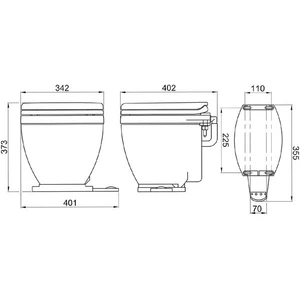 Jabsco Lite Flush Toilet 12V • With Panel Control 