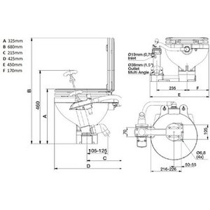 Manual Sea Toilet with Soft Close Lid
