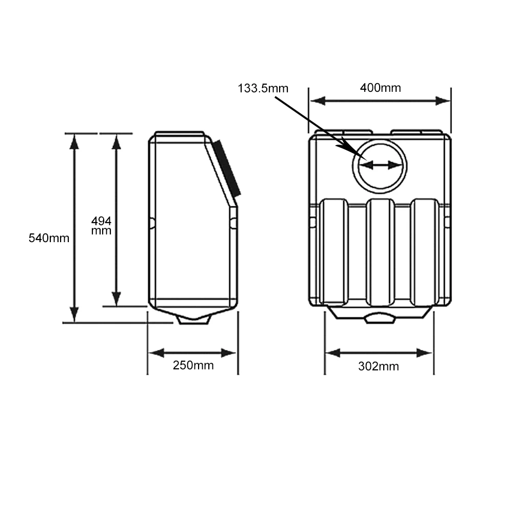 Zefiro Bulkhead Mounted Waste Water Tank