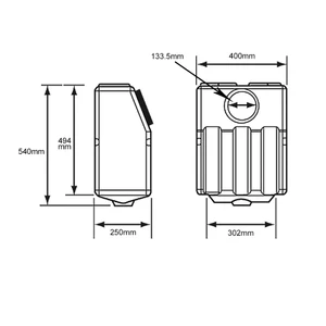 Nuova Rade Zefiro Bulkhead Mounted Waste Water Tank 