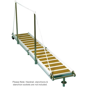 Force 4 White Alloy Folding Gangway with Iroko Inserts
