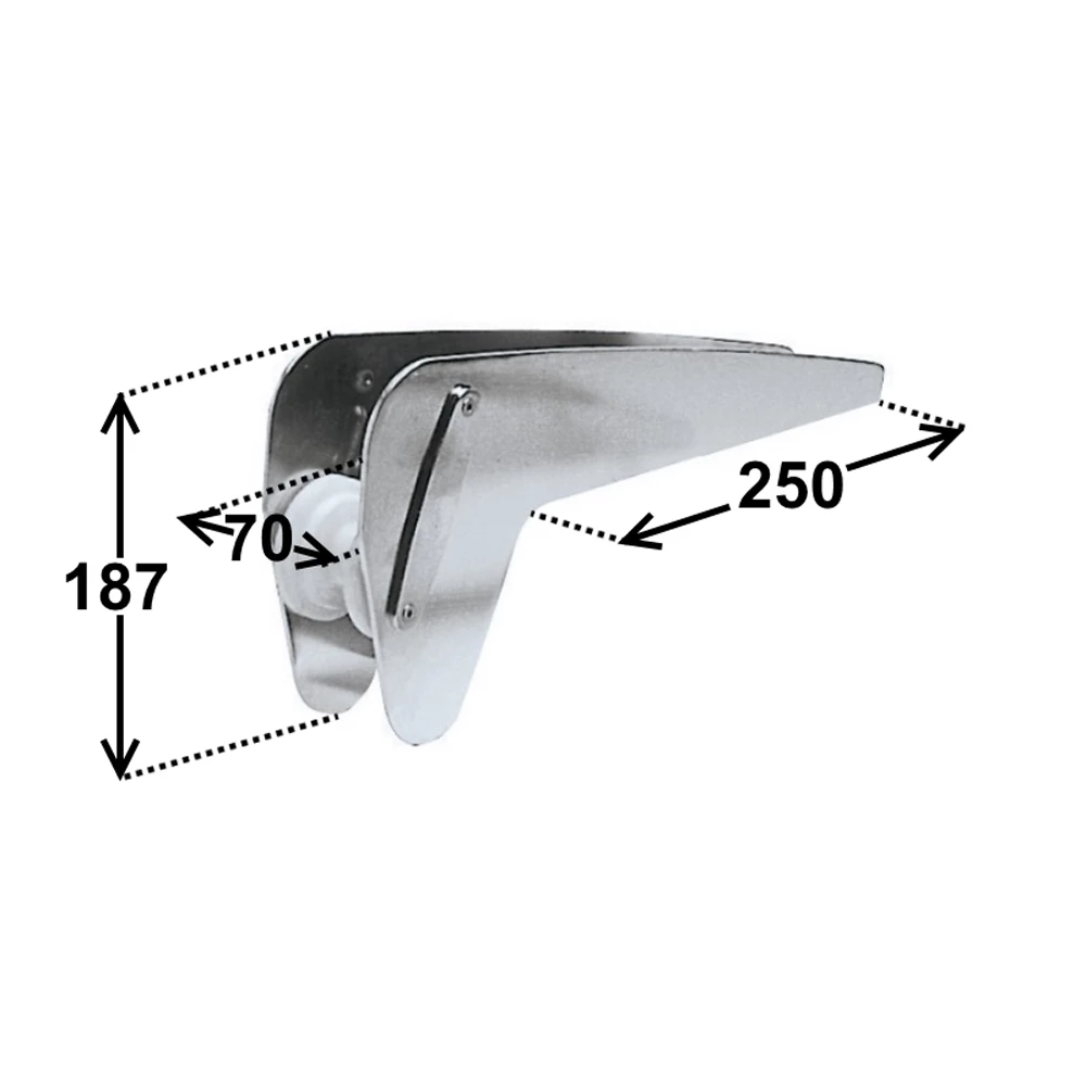 Self Locking Bow Roller Stainless Steel 370mm