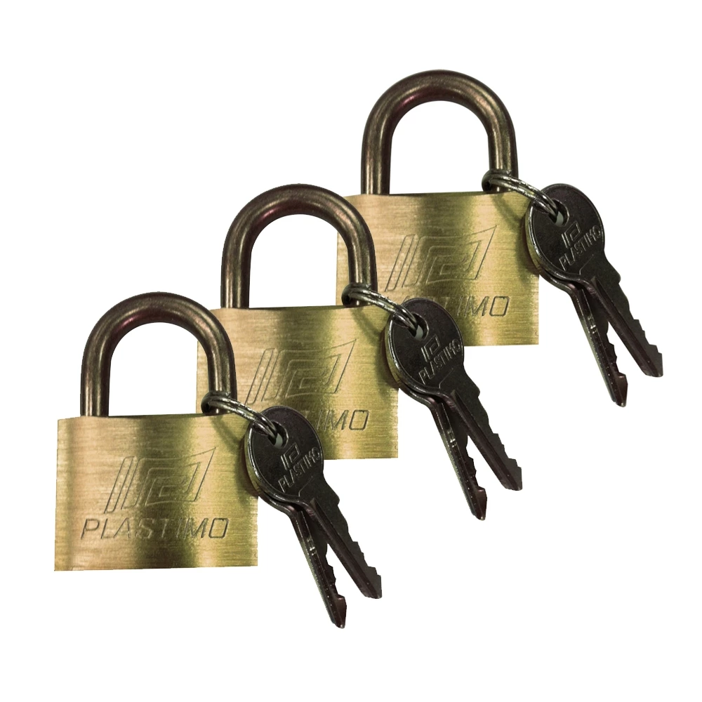Plastimo Keyed Alike Brass Padlock x3 - 30mm 