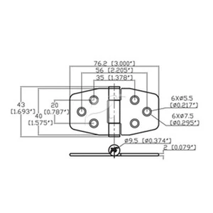 Force 4 Torque Hinge 76x40mm
