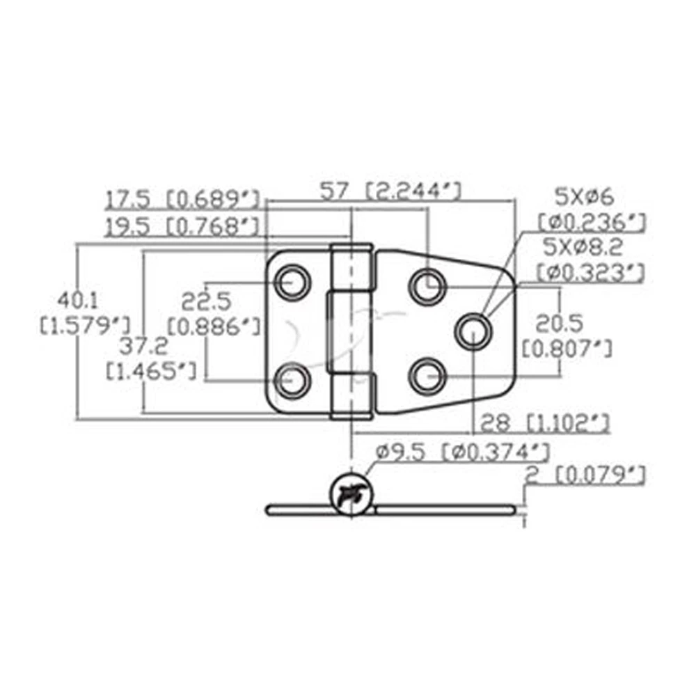 Torque Hinge 57x37.2mm