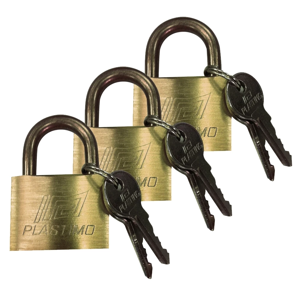 Plastimo Keyed Alike Brass Padlock x3 - 30mm 