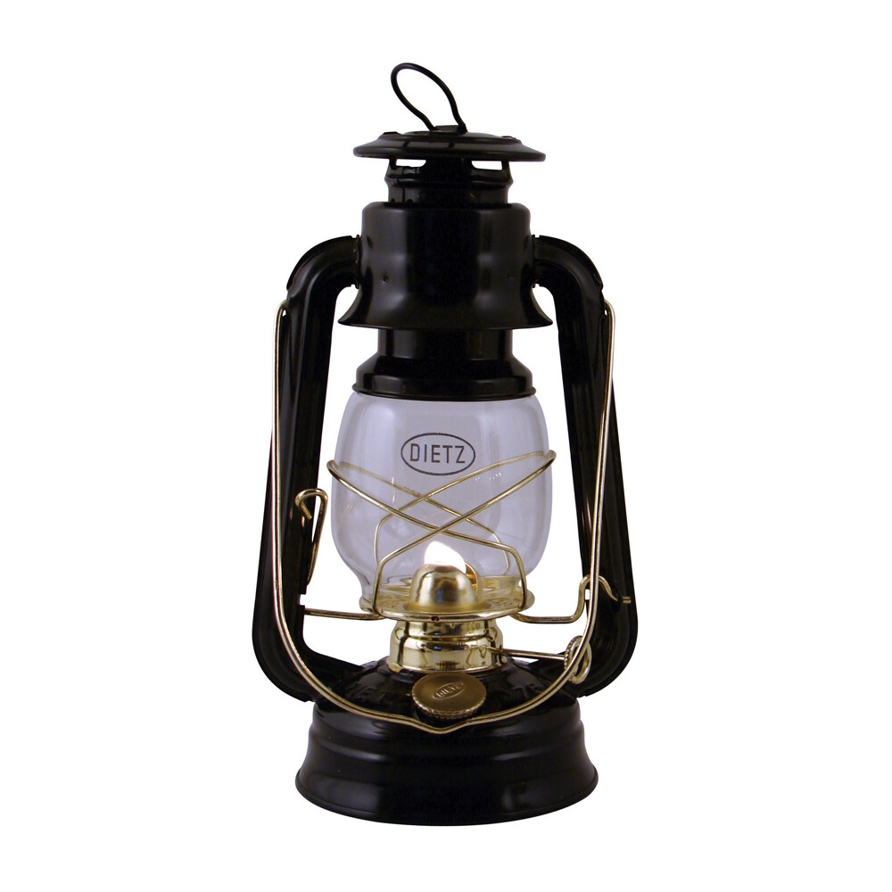 Hurricane Lamp - Black/Brass
