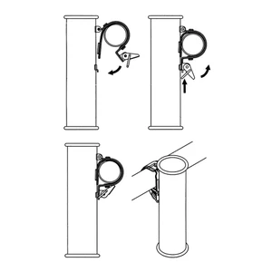 Osculati Snap Mounting Rod Holder for 22/30mm Rails 