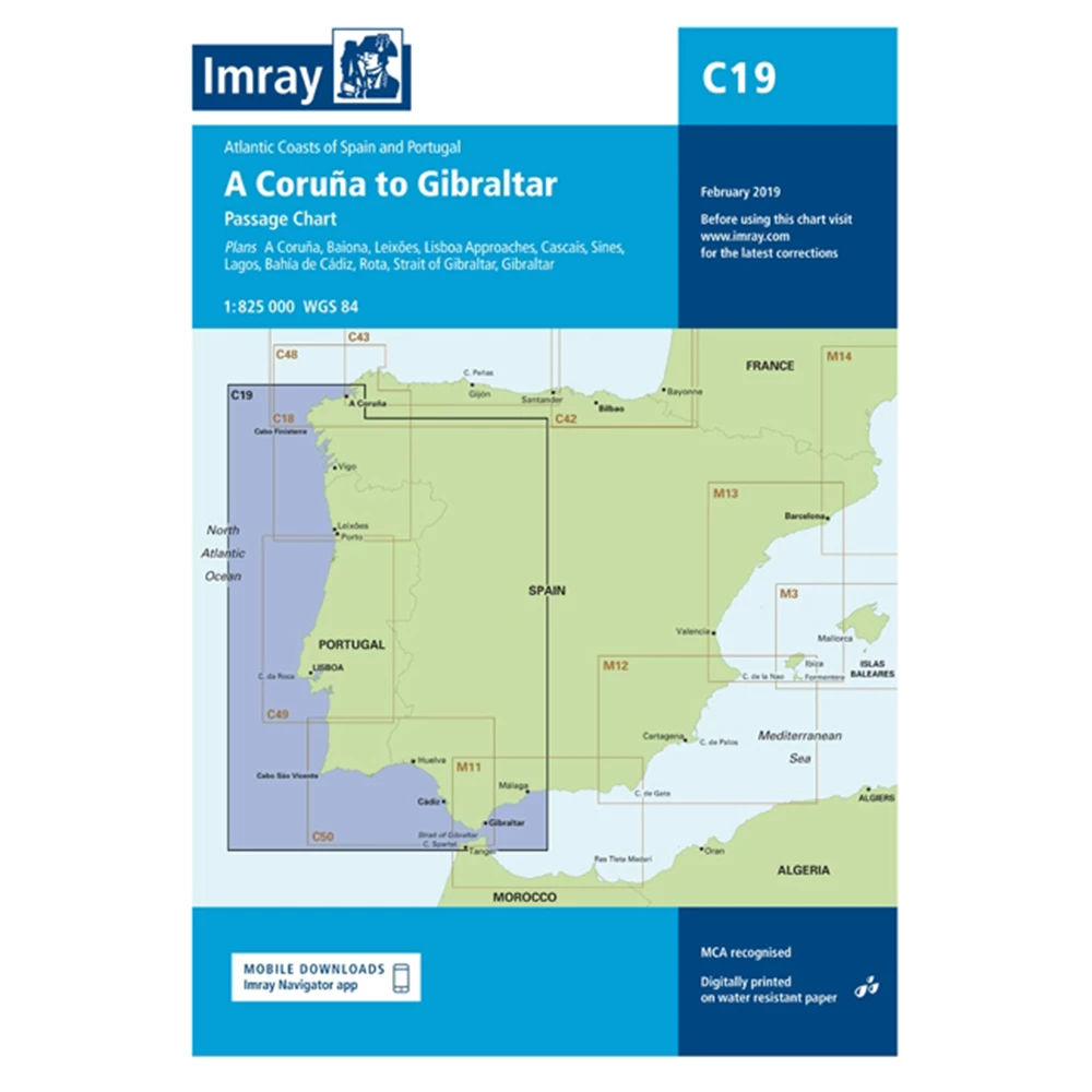 Imray C19 Cabo Finisterre to Gibraltar 