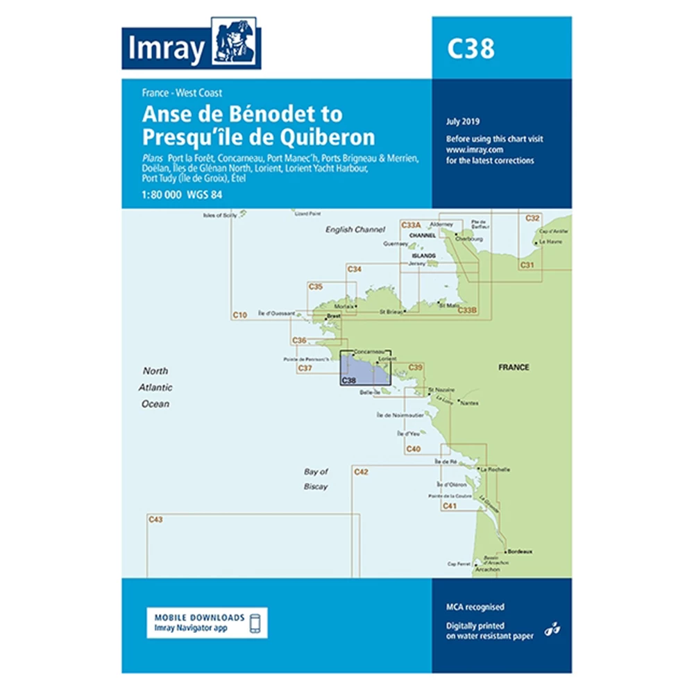 Imray C38 Anse de B‚nodet to Presqu'Œle de Quiberon 