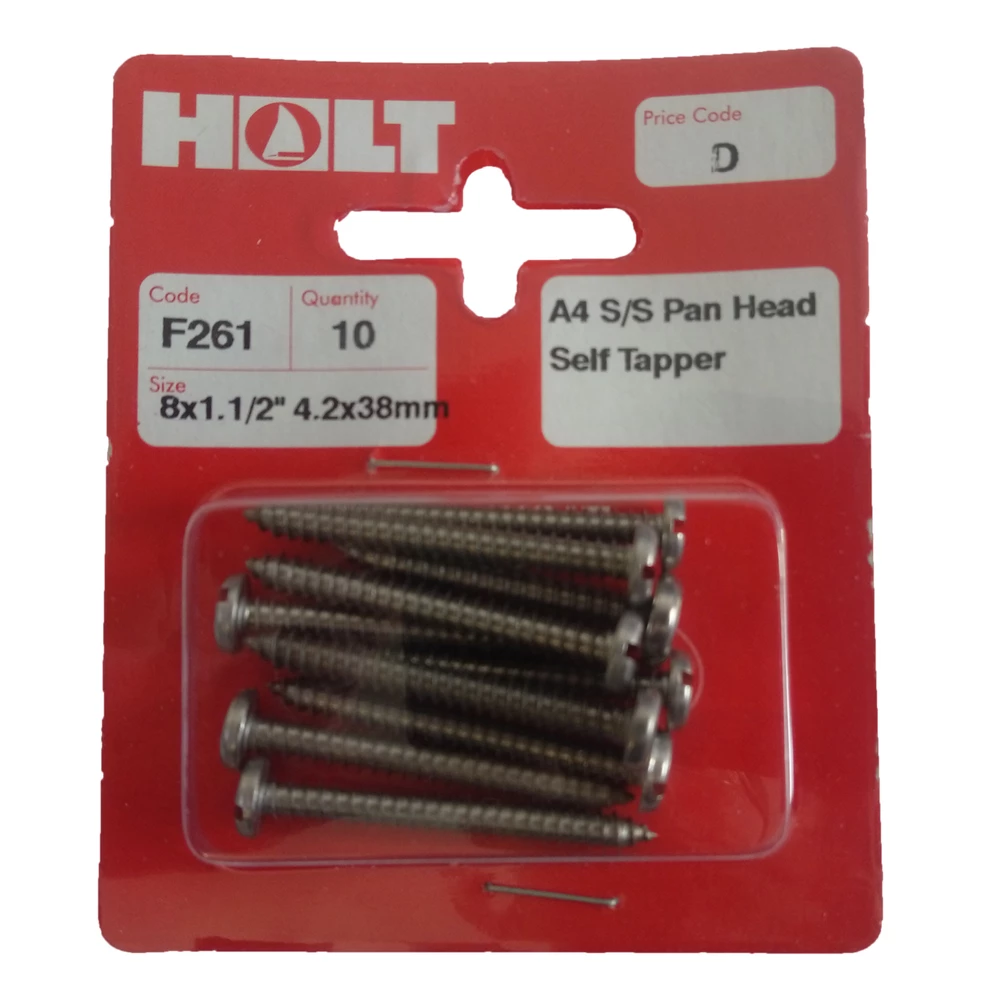 Marine Pre-Packs A4 Stainless Steel Panhead Self Tapper 