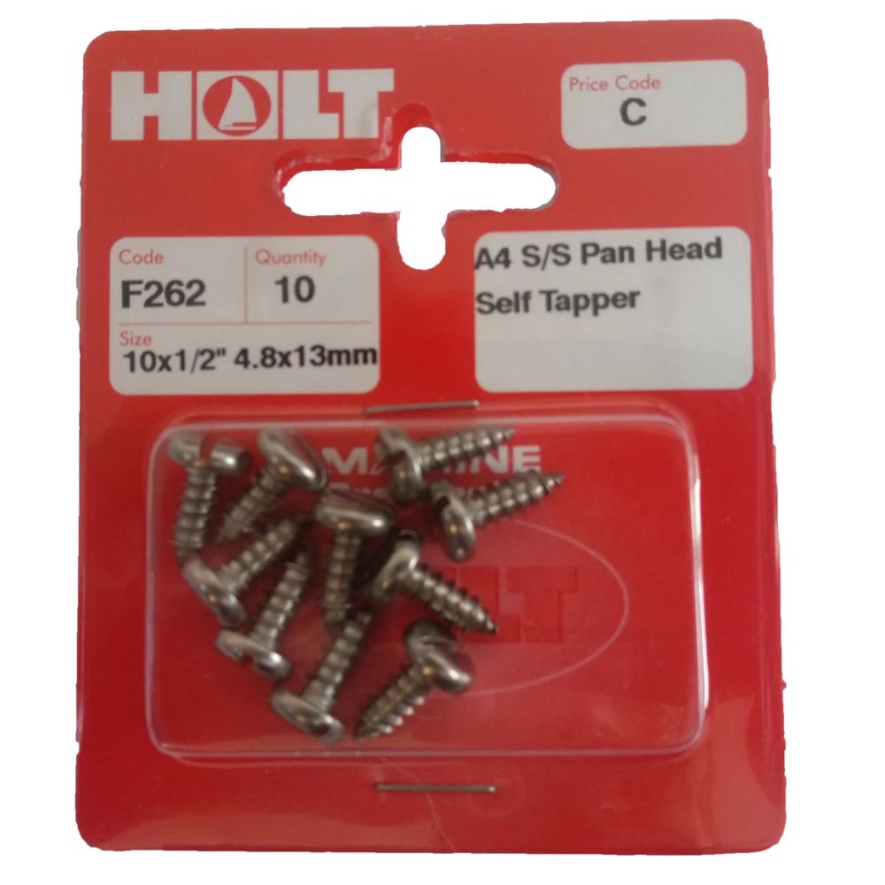 Marine Pre-Packs A4 Stainless Steel Panhead Self Tapper 
