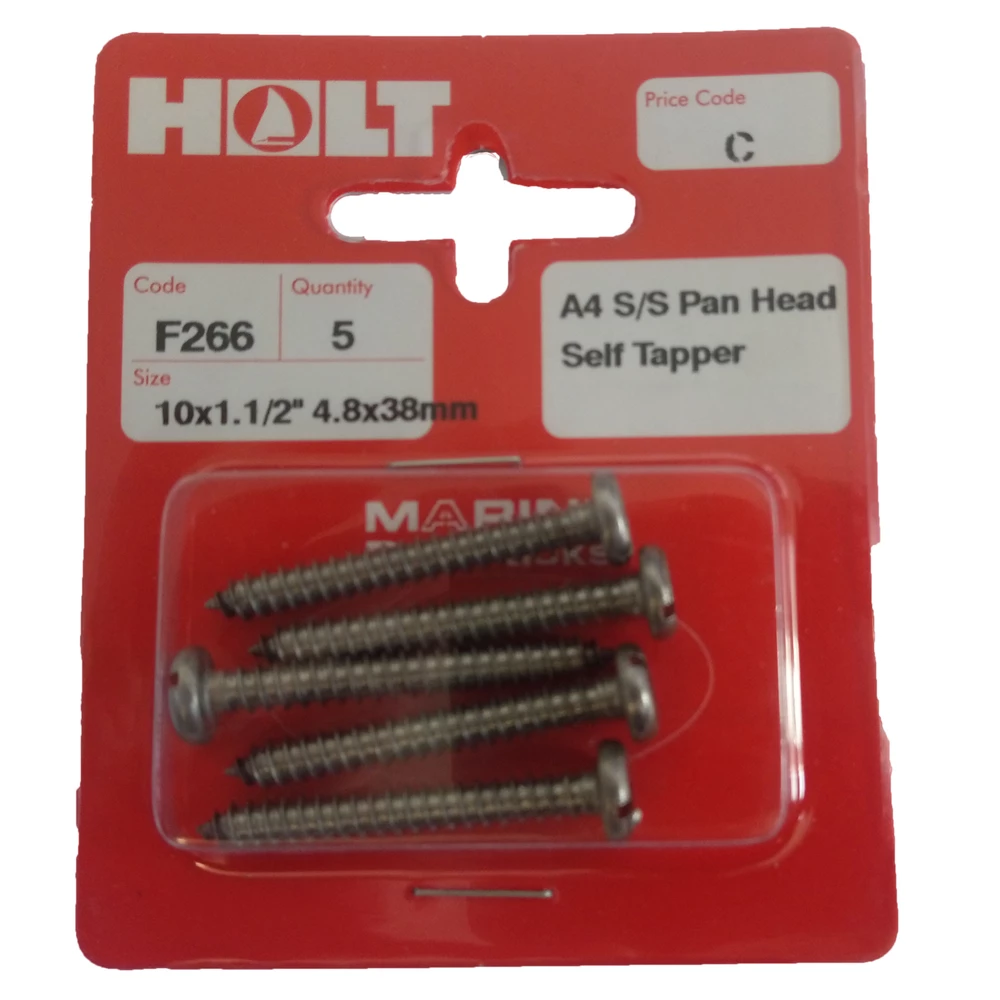 Marine Pre-Packs A4 Stainless Steel Panhead Self Tapper 
