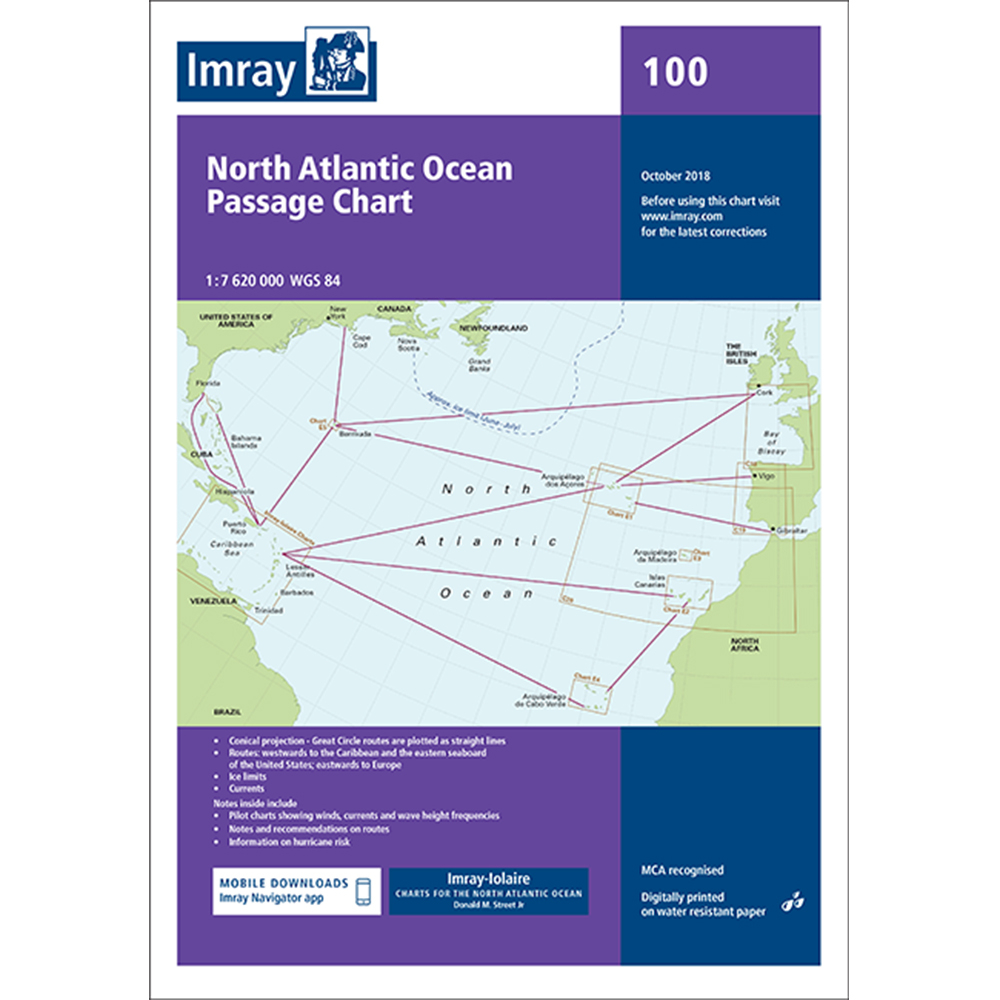 Chart 100 - North Atlantic Ocean Passage Chart