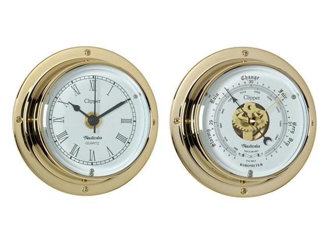 Nauticalia Clipper Brass 3 inch Clock & or Barometer