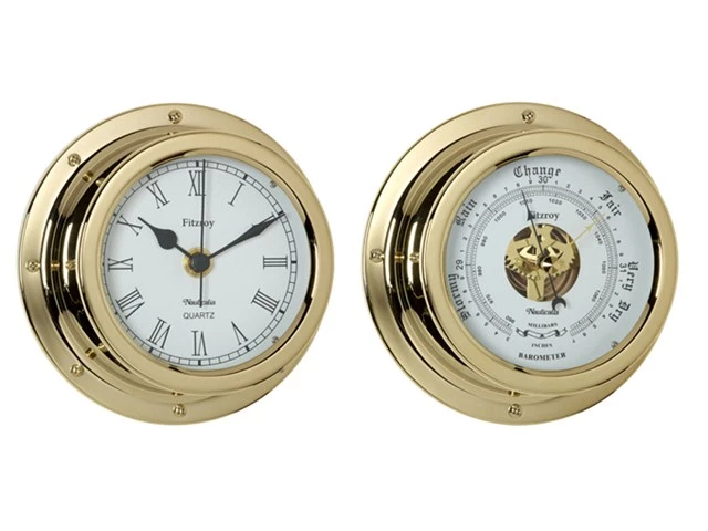 Nauticalia Fitzroy Brass 4 1/2 inch Clock or Barometer 
