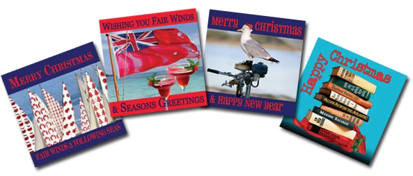 Set of 4 Nautical Christmas Cards