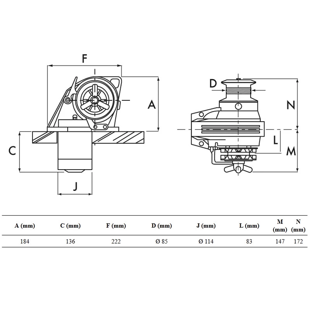 Kobra Windlass 12V 1000W