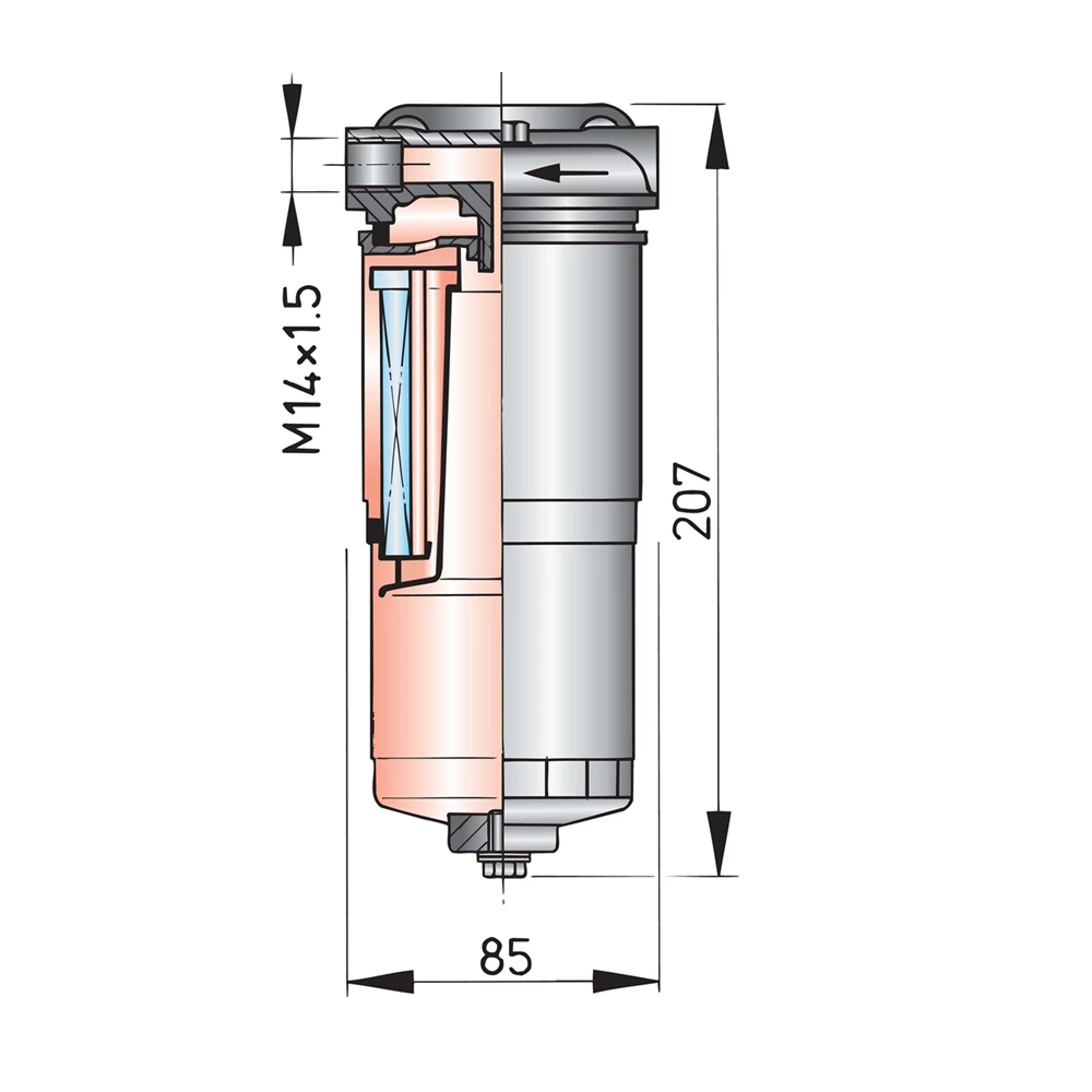 Water Separator Fuel Filter Complete WS180