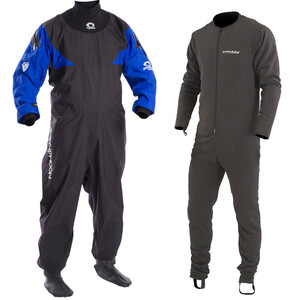 Hypercurve 4 Backzip Drysuit With Free Underfleece - Blue Black