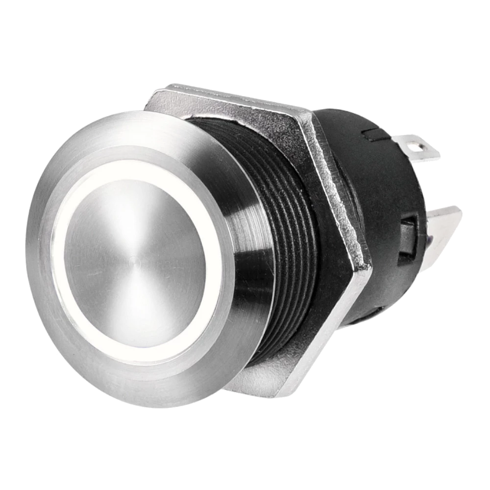 Osculati Flat Stainless Steel Switch (ON) OFF White LED 