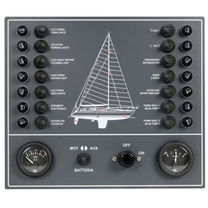 Force 4 14-Way Fused Control Panel with Voltmeter Ammeter + Battery Isolator 