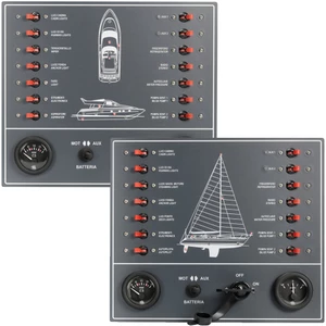 Force 4 14-Way Circuit Breaker Control Panel with Voltmeter Ammeter + Battery Isolator 