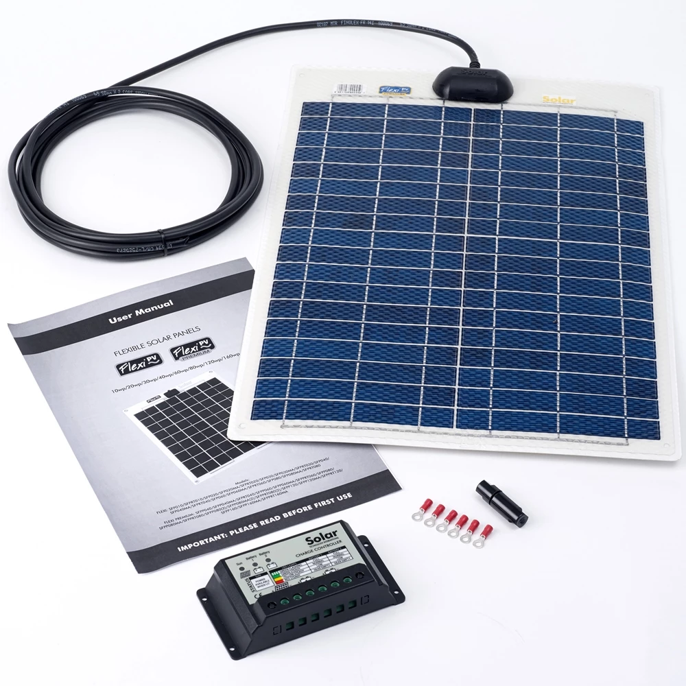 PV Logic 20w Flexi Solar Panel Kit with 10A Controller