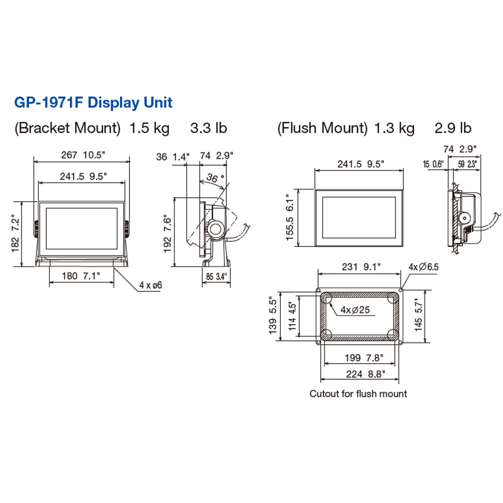 GP-1971F Chartplotter Fishfinder MFD