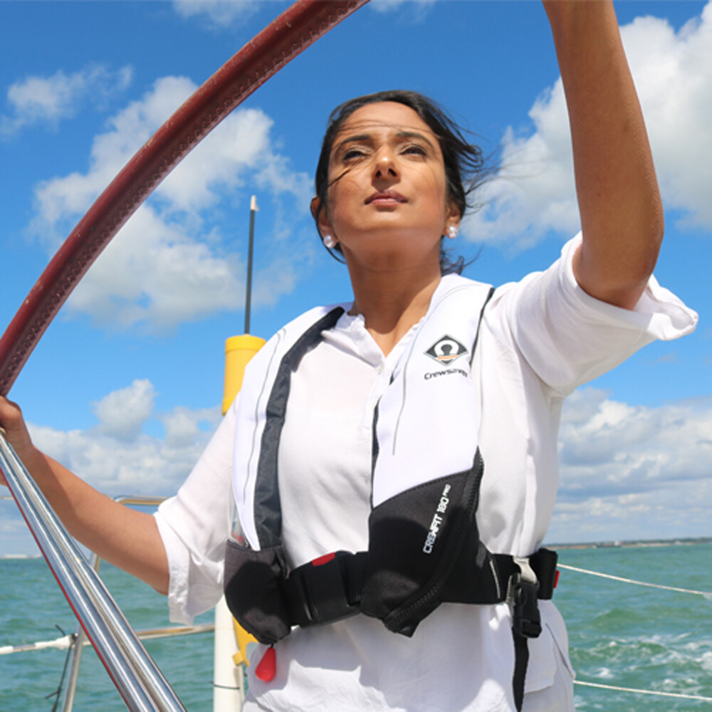 Crewfit 180N Pro Auto Lifejacket - White Black