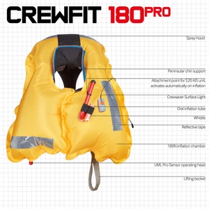 Crewsaver Crewfit 180N Pro HUDLITE Automatic Harness Lifejacket 