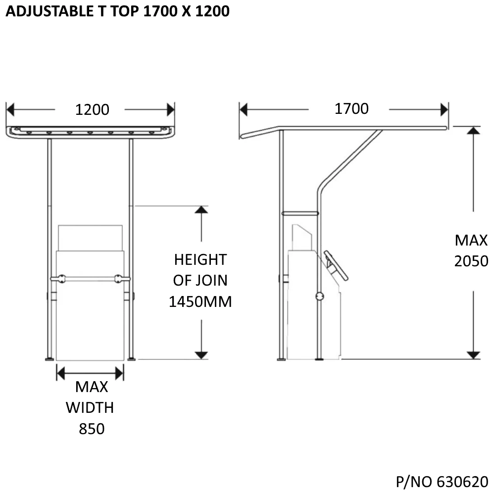 Adjustable T-Top Kit 1700x1200
