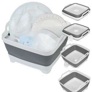 Collapsible Washing Up Bowl with Drain Plug