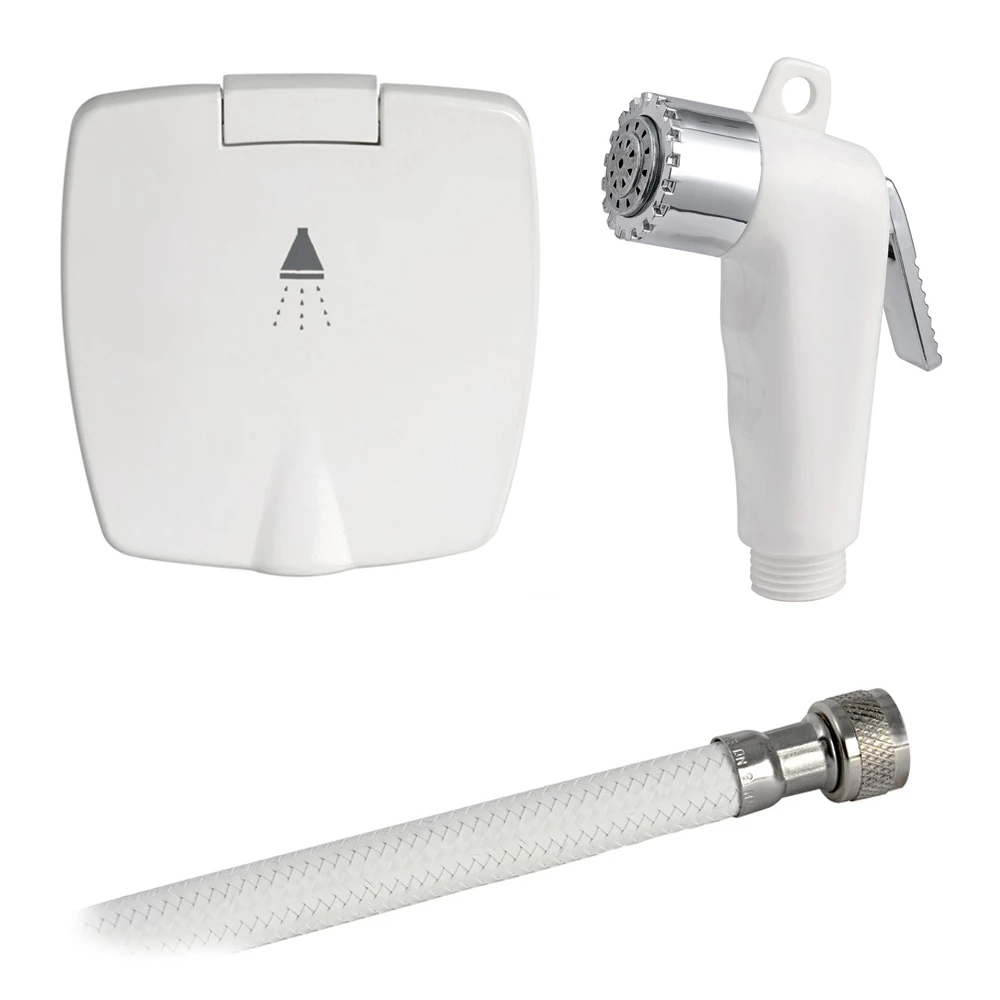 Boris Shower White Finish Nylon Hose 2.5 m