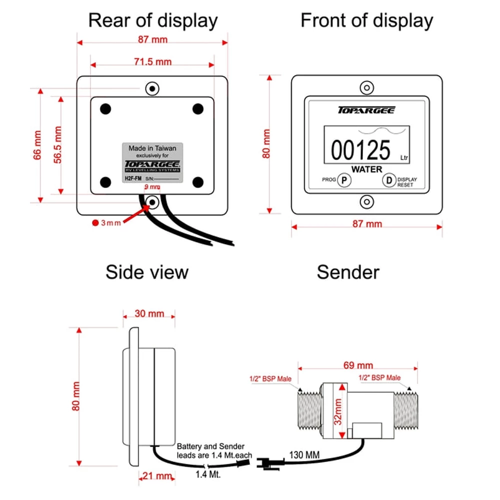 Water Tank Gauge - Flush Mount