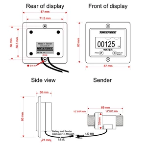 Topargee Water Tank Gauge - Flush Mount 