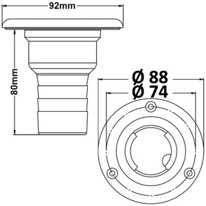 Osculati Deck Filler - Diesel 