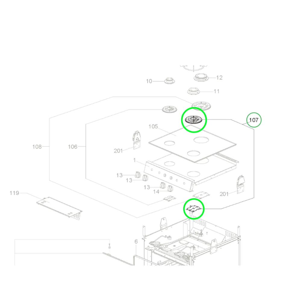 Adaptor Burner Cover 60mm