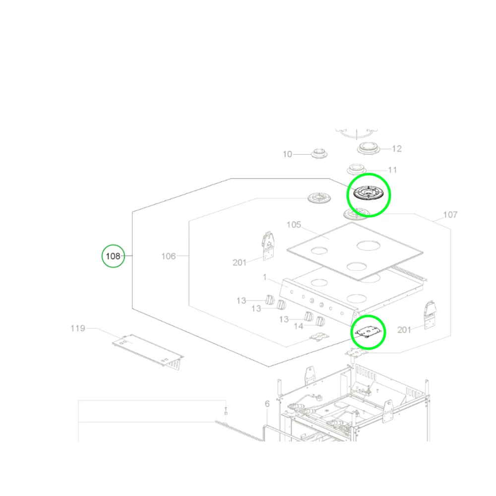 Dometic Adaptor Burner Cover 75mm 