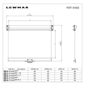 Lewmar Eclipse Portlight Roller Shade Sz1 (Fits 1 & 1RE)