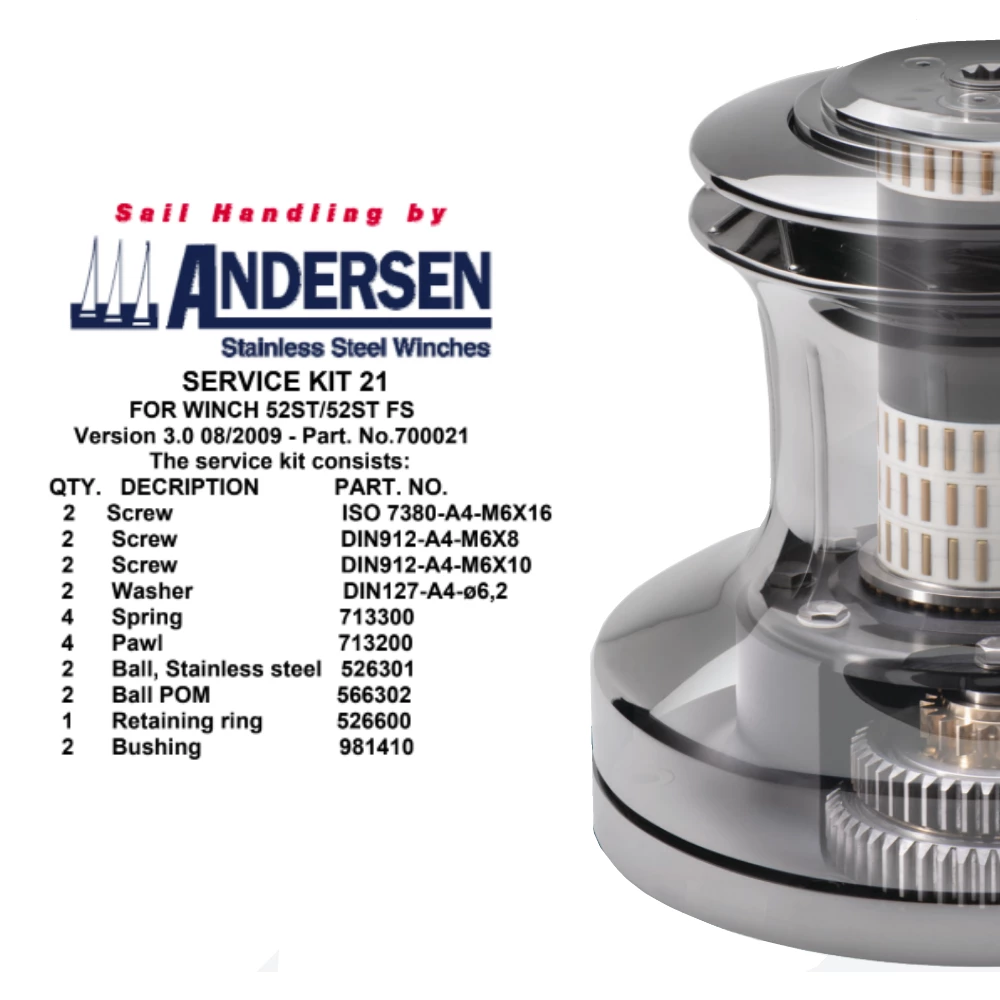 Winch Service Kit 21 - Aug 2009 Onwards